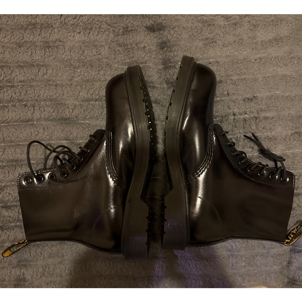 Women's Dr. Martens Black Pascal St Brogue Lace Up Boots Size 8 UK 6 Steel Toe - Picture 6 of 7
